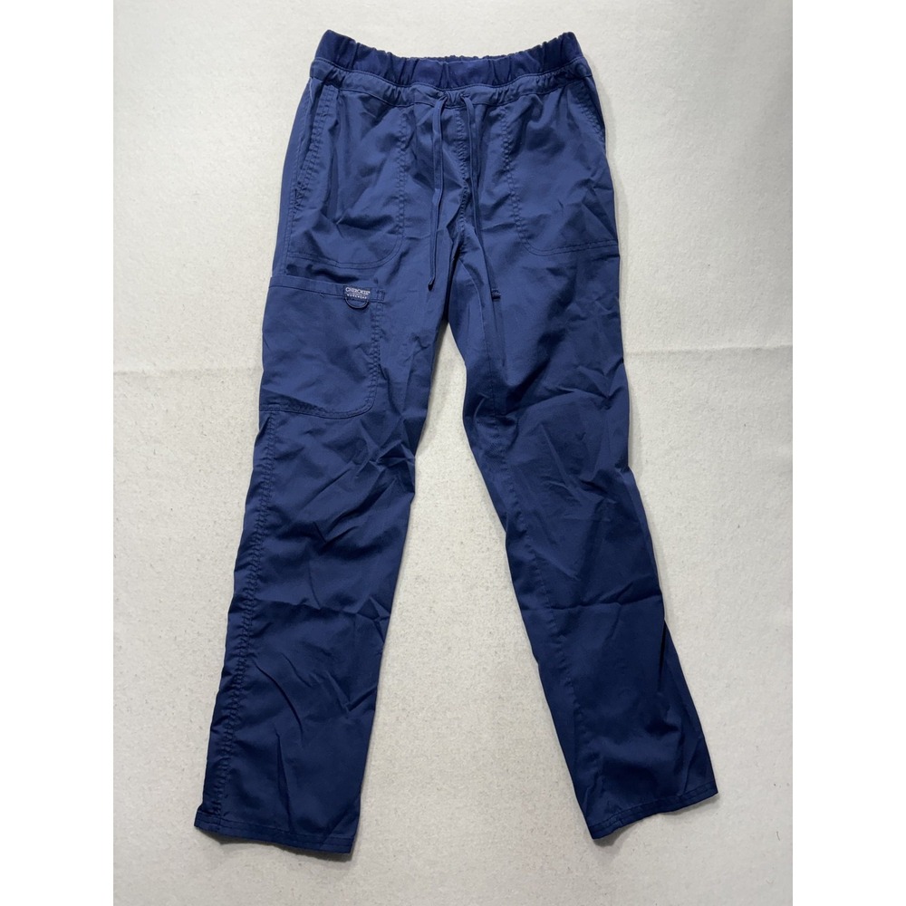 Cherokee Workwear Cargo Scrub Pants Womens Small Navy Blue Straight Leg WW105